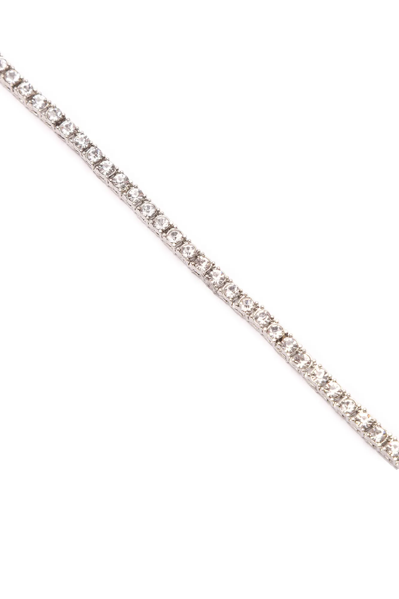 24″ Silver Tennis Chain Necklace - Silver