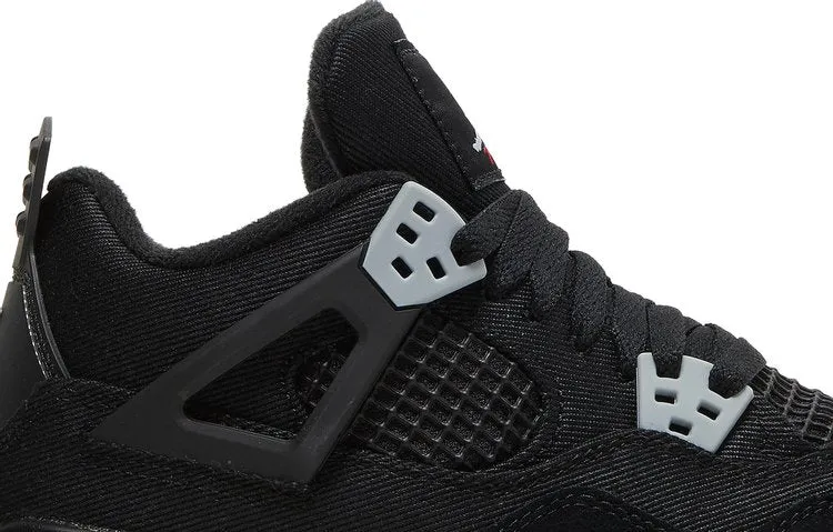 Air Jordan 4 Retro SE GS Black Canvas Sneakers, black