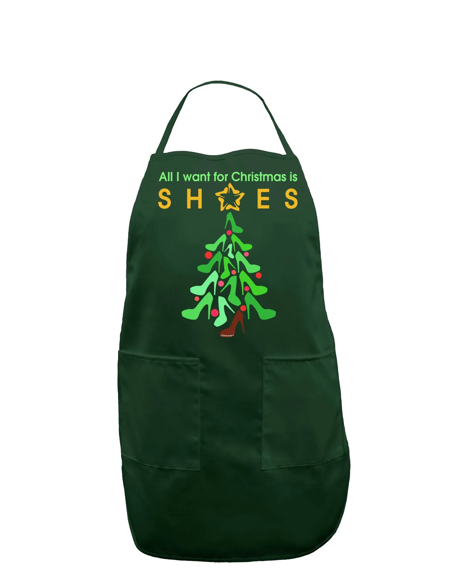 All I want for Christmas is Shoes Dark Adult Apron