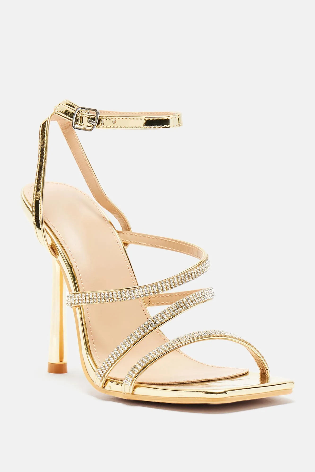 Amozae-Aloria Embellished Stiletto Heels - Gold