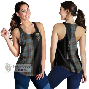 Anderson Tartan Women's Racerback Tanks with Family Crest and Half Of Me Style
