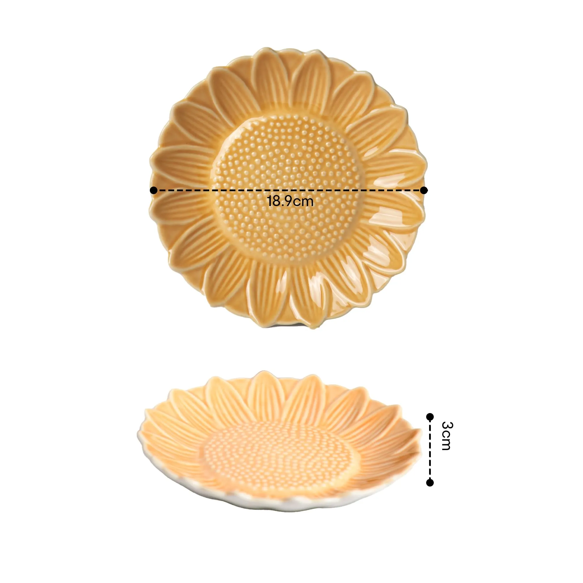 Anko 7" Flower Pattern Stoneware Plates - Set of 4 | Oven & Dishwasher Safe Plates for Kitchen, Dining, Restaurants, Gifting | Aesthetic Plates for Snacks & Dinner | Green, Orange, Yellow, Red
