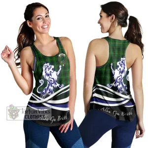 Arthur Tartan Women's Racerback Tanks with Alba Gu Brath Regal Lion Emblem