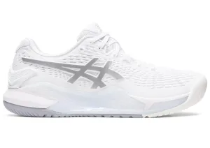 Asics Womens Gel Resolution 9 -White/Pure Silver (1042A208-100)