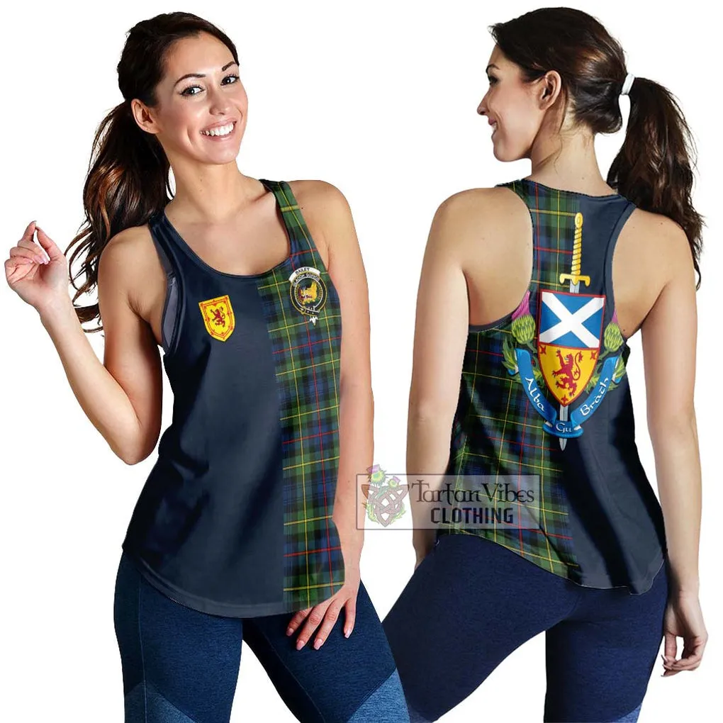 Bailey Modern Tartan Women's Racerback Tanks Alba with Scottish Lion Royal Arm Half Style