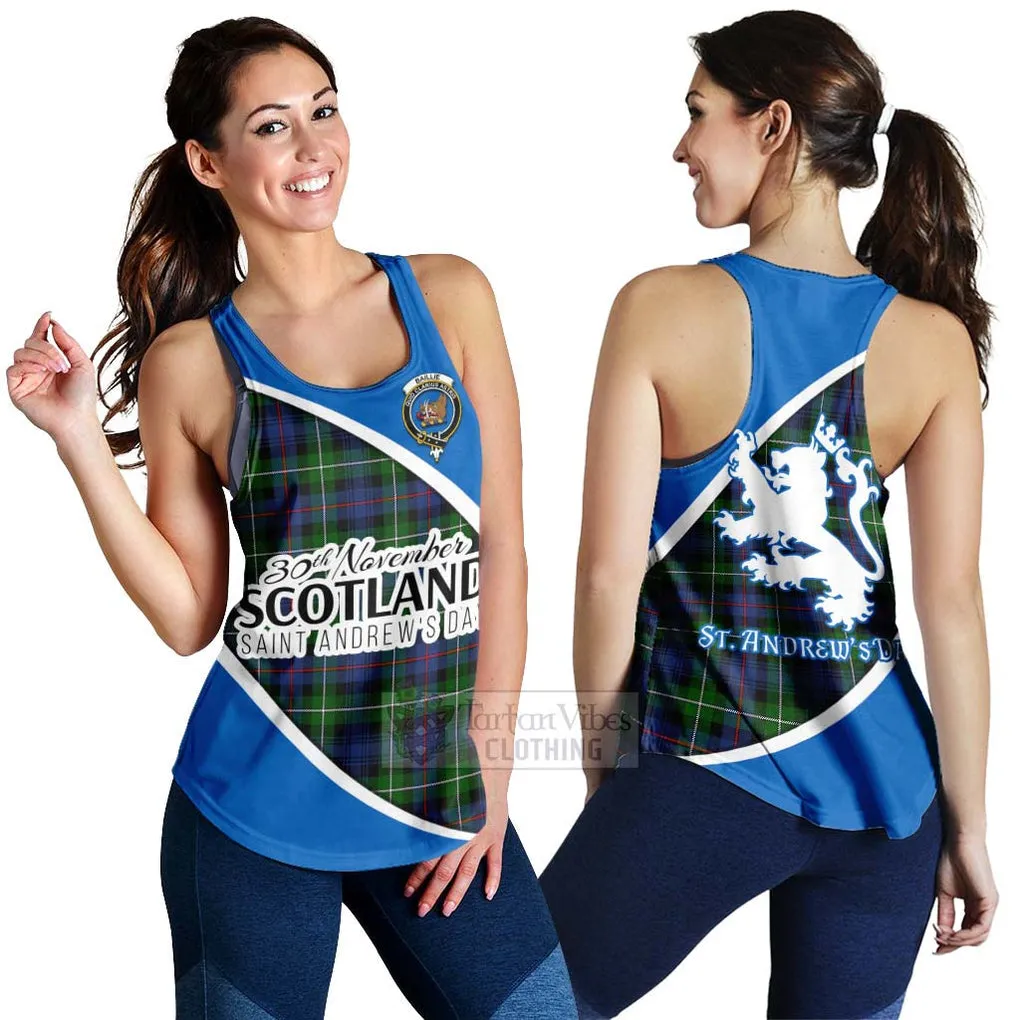 Baillie (Bailey) Family Crest Tartan Women's Racerback Tanks Celebrate Saint Andrew's Day in Style