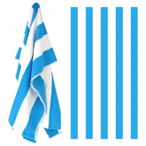 Beach Bath Towel Large Microfibre Blue Striped