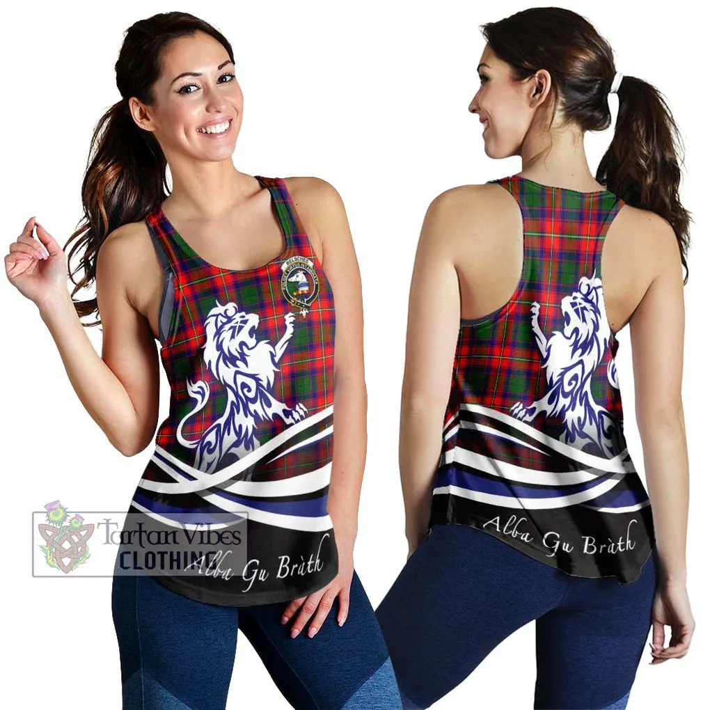 Belsches Tartan Women's Racerback Tanks with Alba Gu Brath Regal Lion Emblem