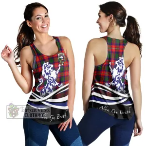 Belsches Tartan Women's Racerback Tanks with Alba Gu Brath Regal Lion Emblem