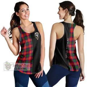 Belshes Tartan Women's Racerback Tanks with Family Crest and Half Of Me Style