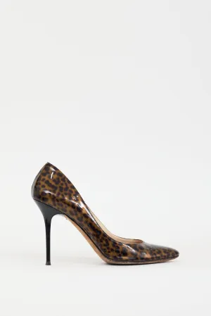 Brown & Black Patent Leather Gilbert Printed Heel