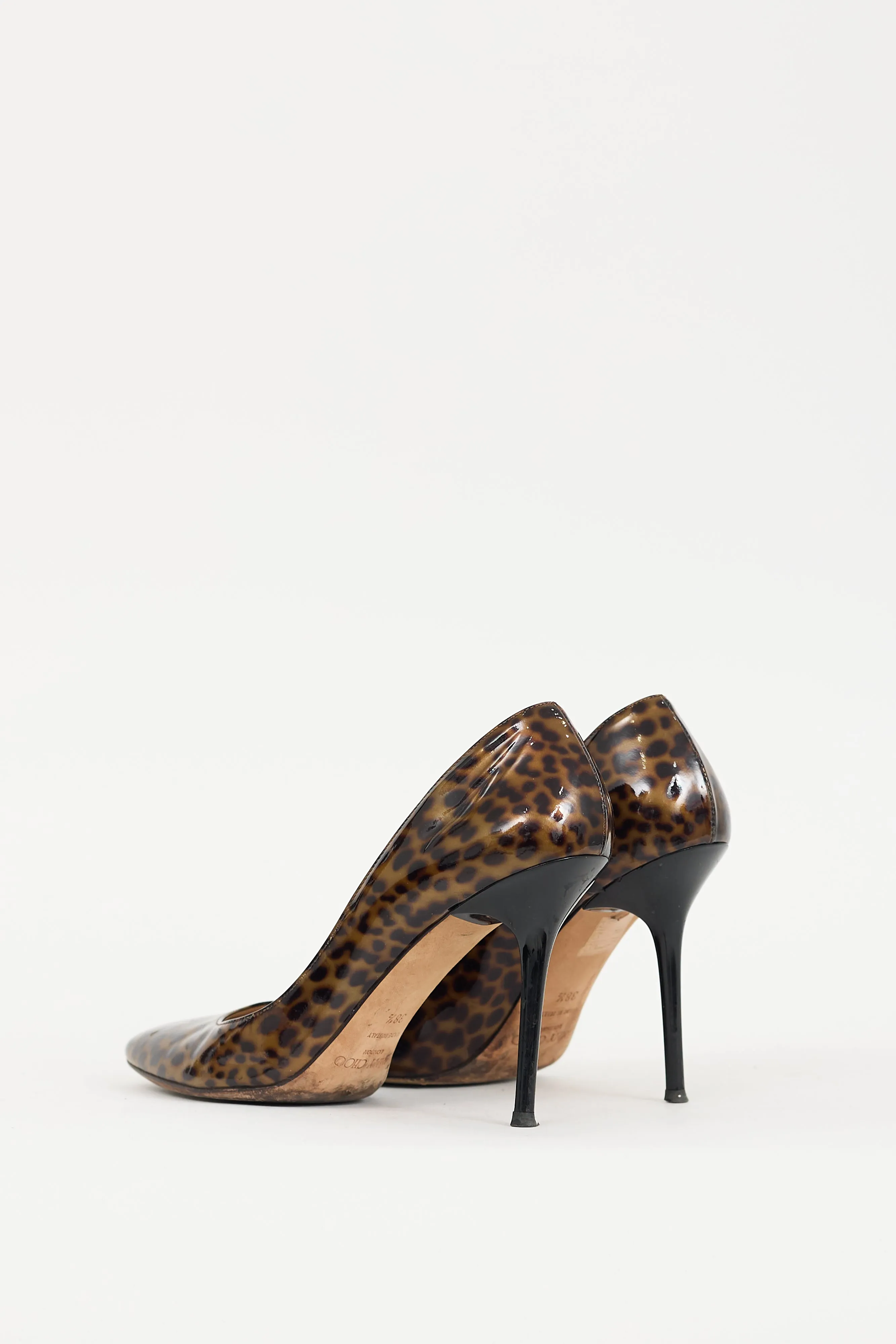 Brown & Black Patent Leather Gilbert Printed Heel