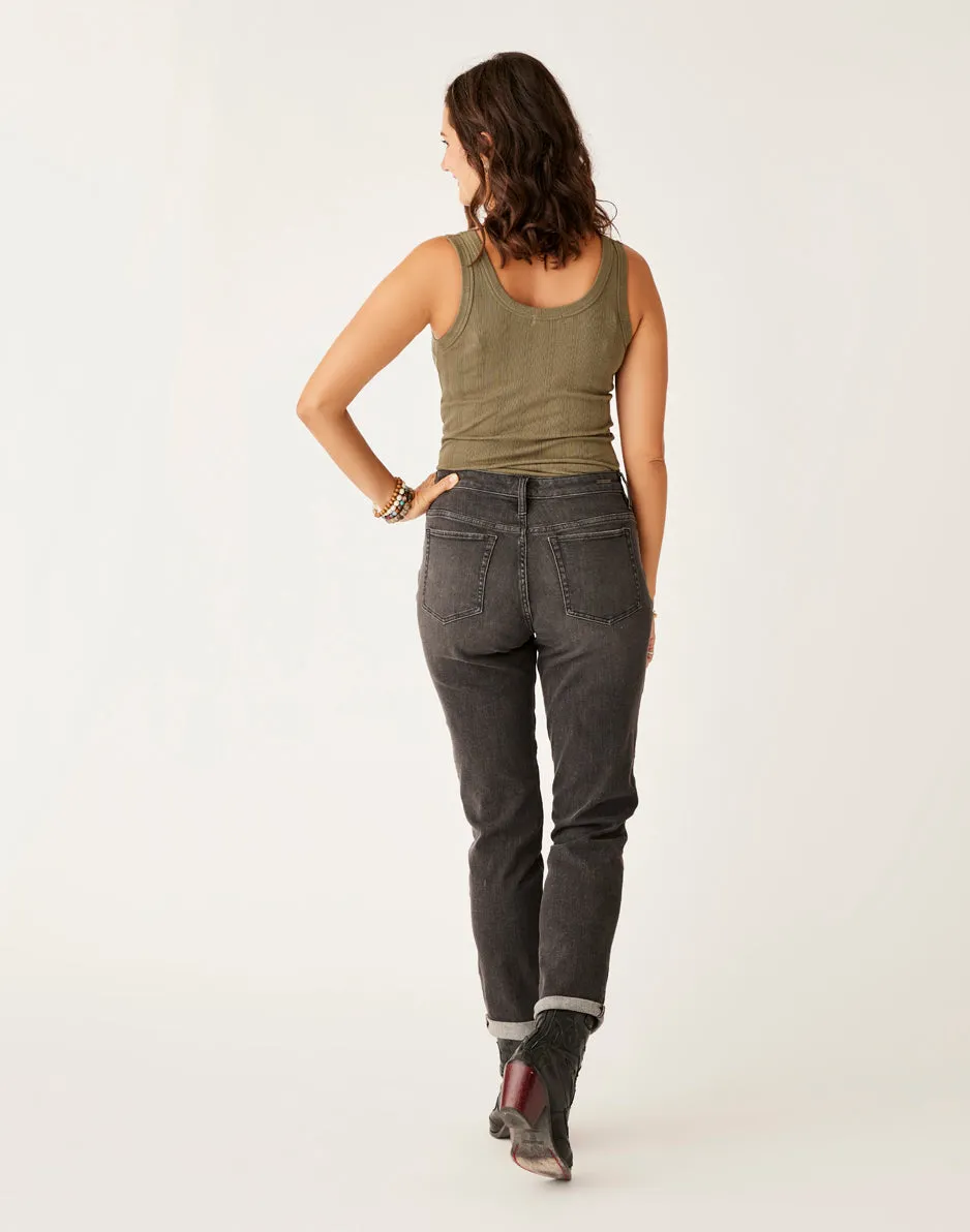 Carson Hi Rise Jean: Washed Black