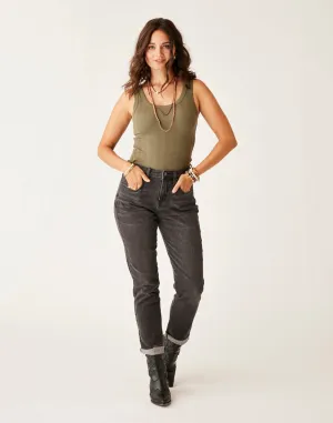 Carson Hi Rise Jean: Washed Black