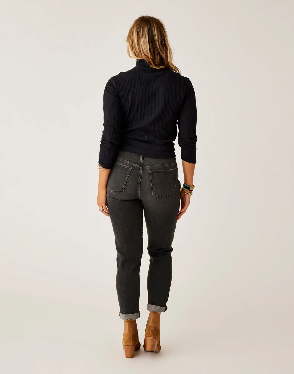 Carson Hi Rise Jean: Washed Black