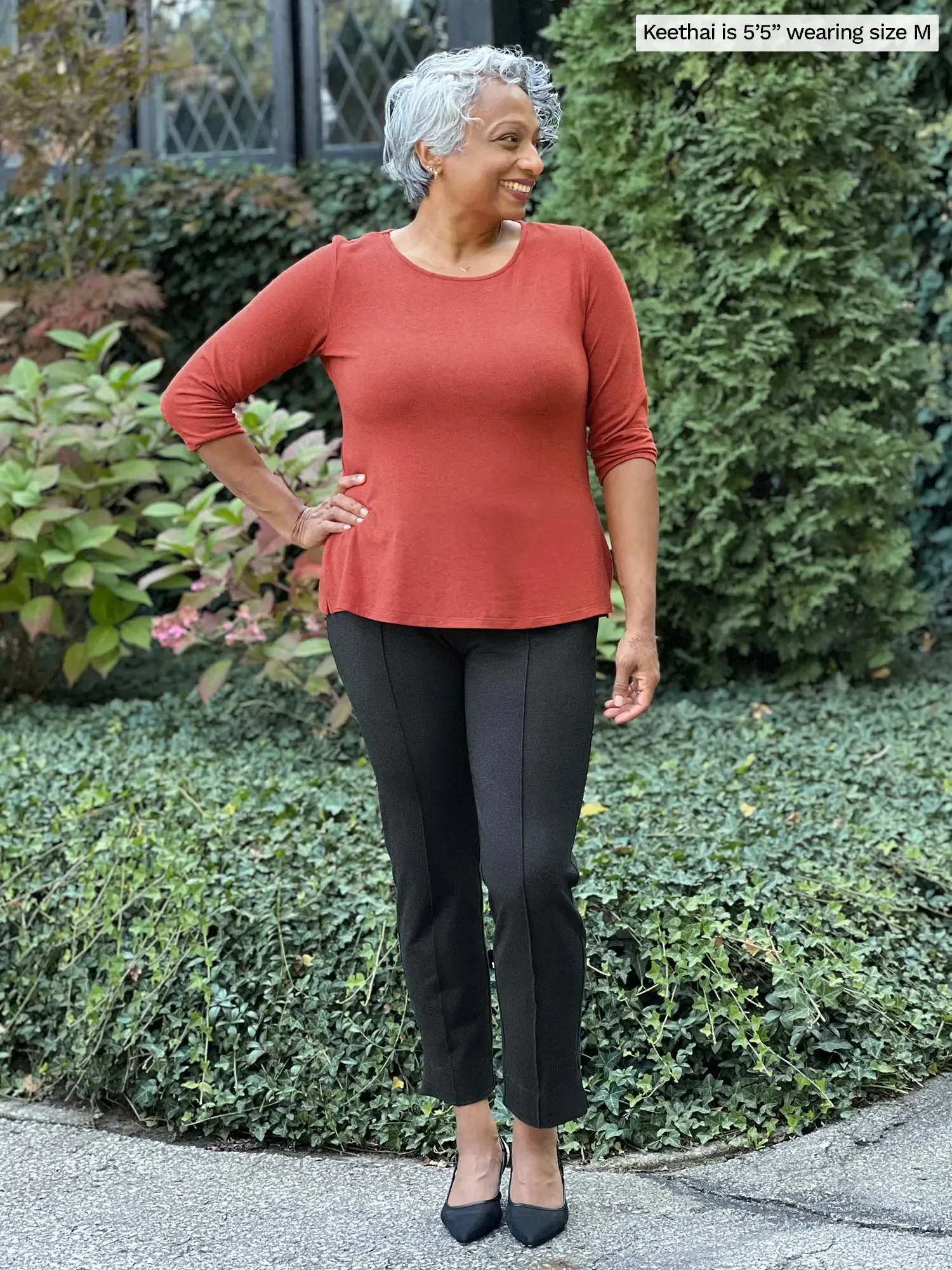 Chris 3/4 sleeve scoop neck top