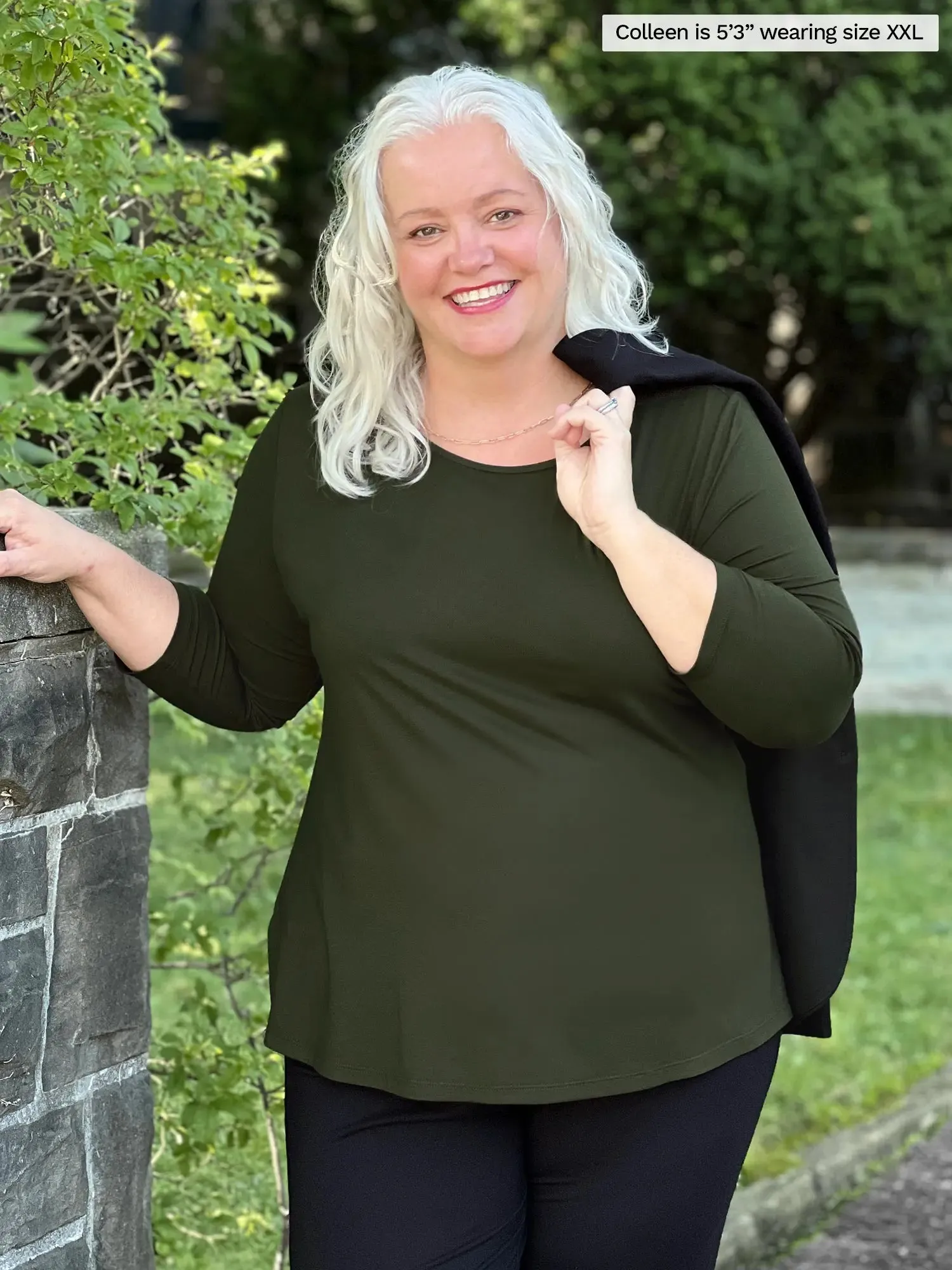 Chris 3/4 sleeve scoop neck top
