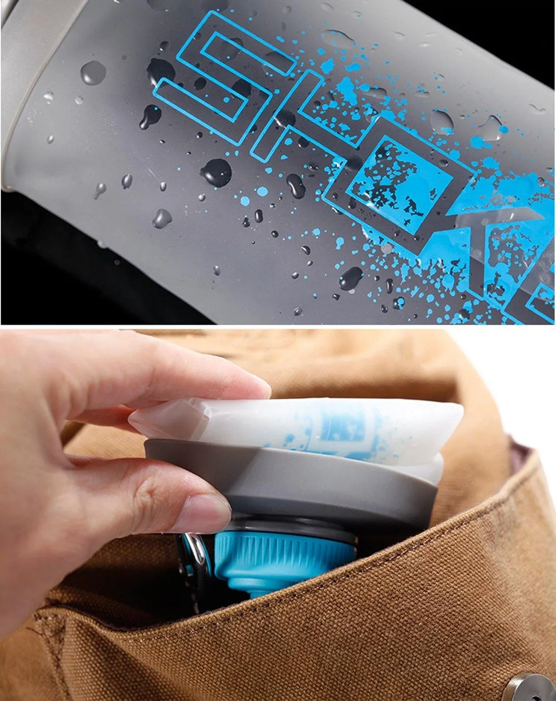 Collapsible Water Bottle Portable Silicone Reuseable Leak Proof