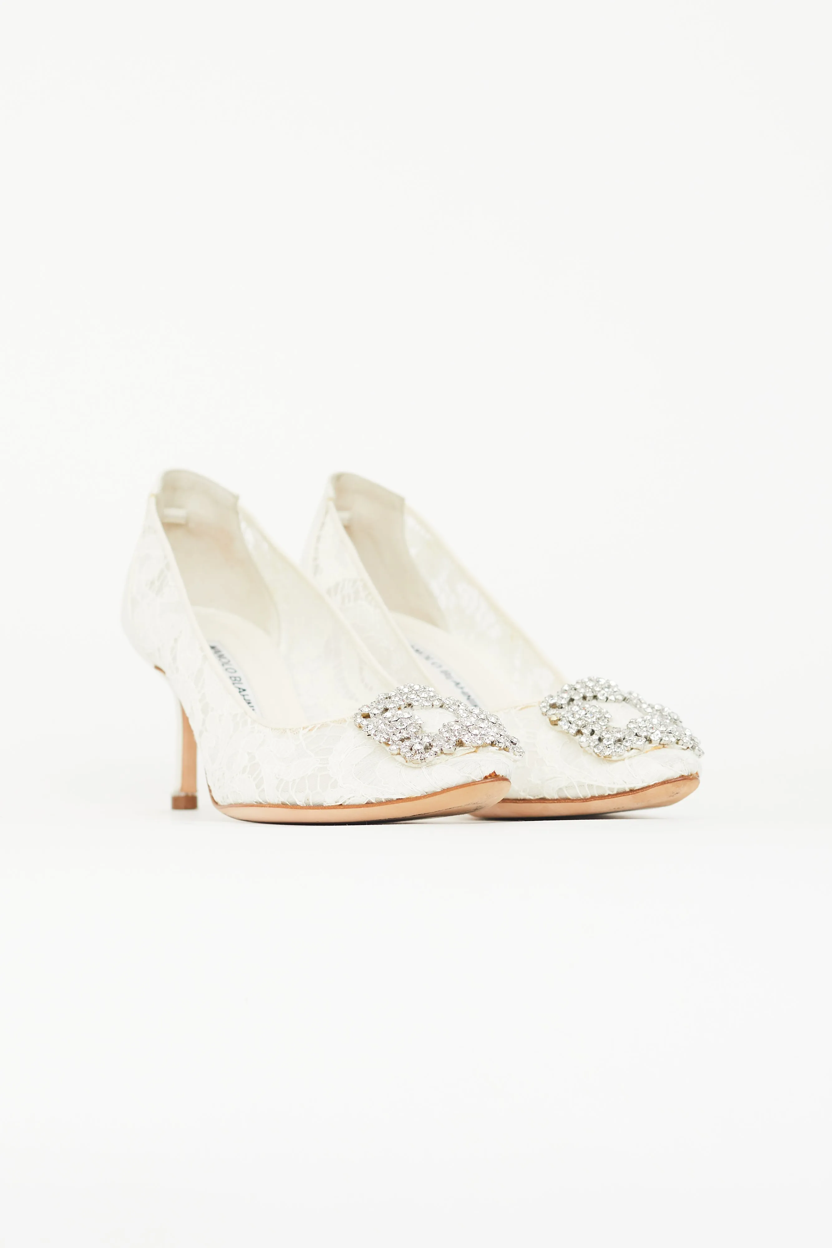 Cream Hangisi Lace & Crystal Heel