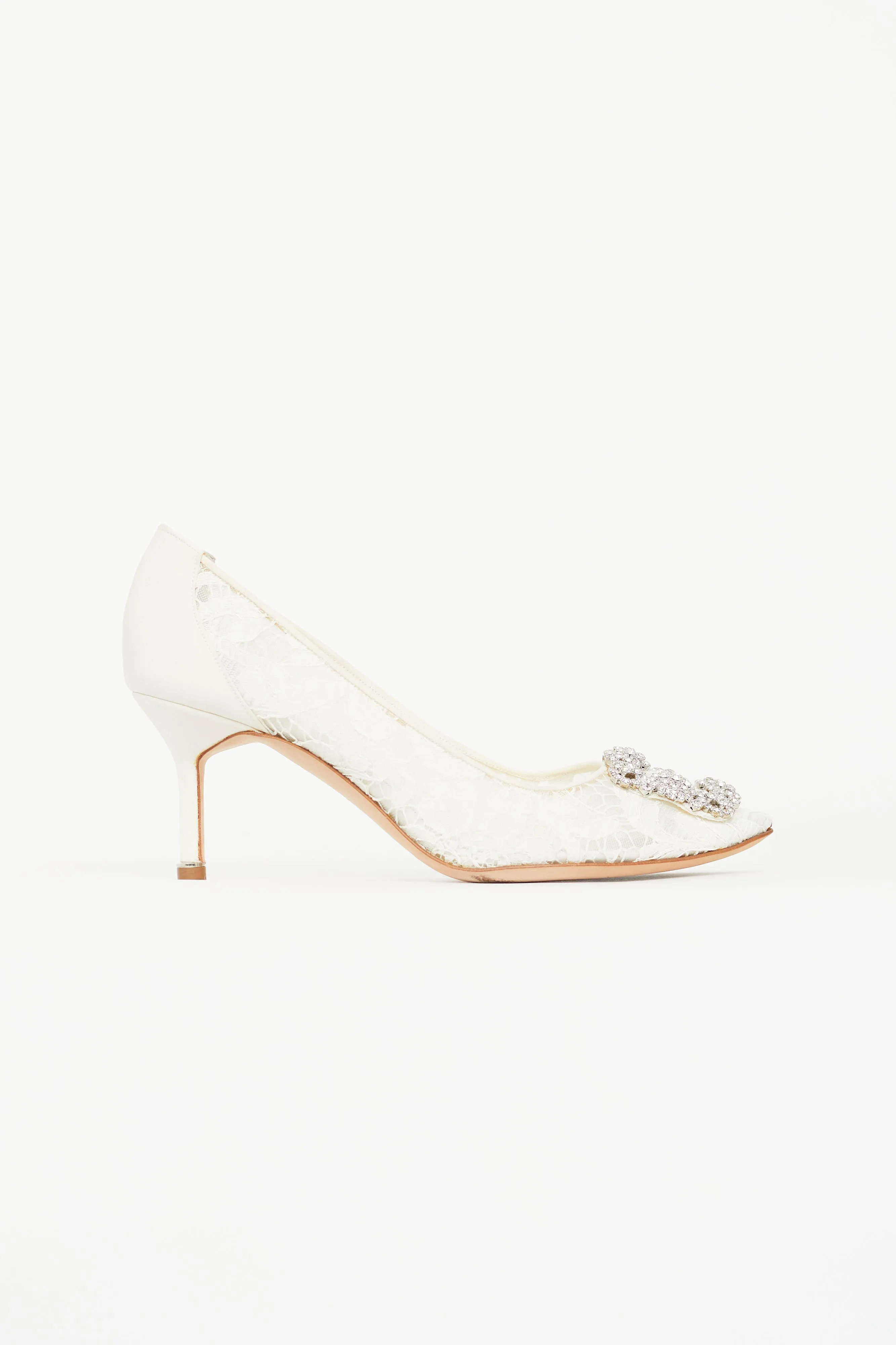 Cream Hangisi Lace & Crystal Heel
