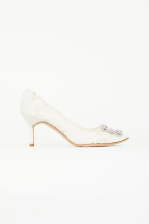 Cream Hangisi Lace & Crystal Heel