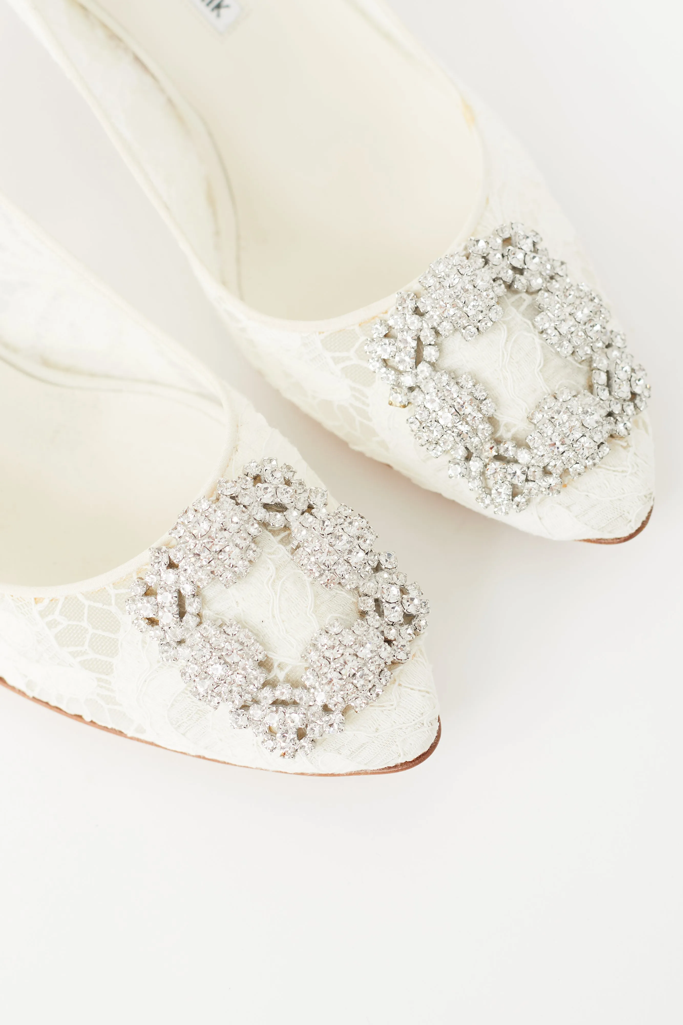 Cream Hangisi Lace & Crystal Heel