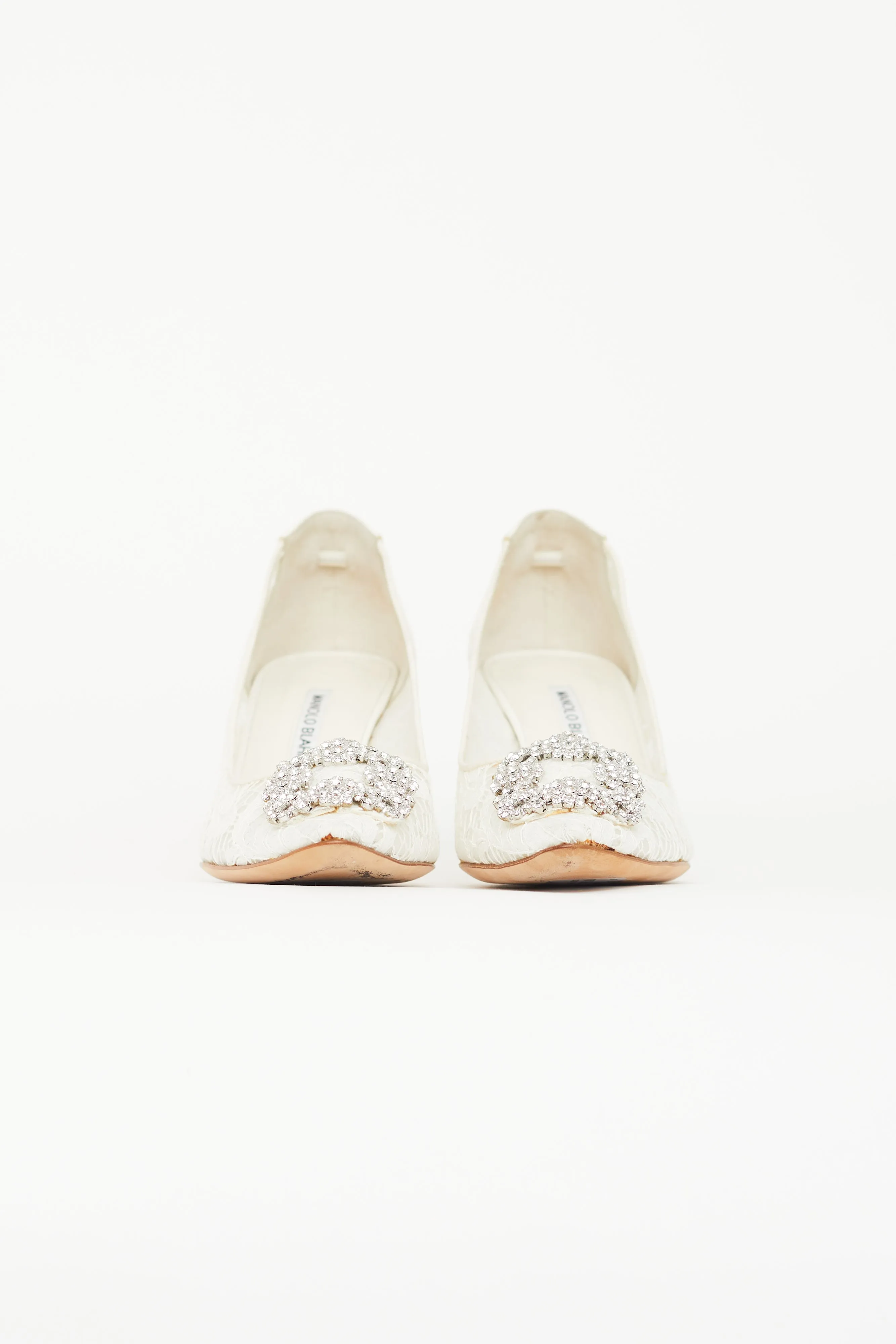 Cream Hangisi Lace & Crystal Heel