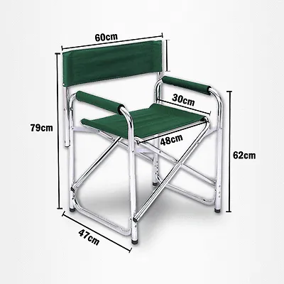 Directors Aluminium Folding Chair Camping Picnic Director Fishing Foldable - green