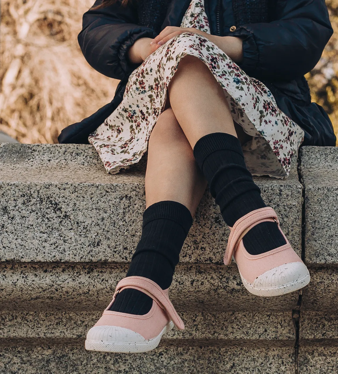 ECO-friendly Canvas Mary Jane Sneakers in Peach by childrenchic