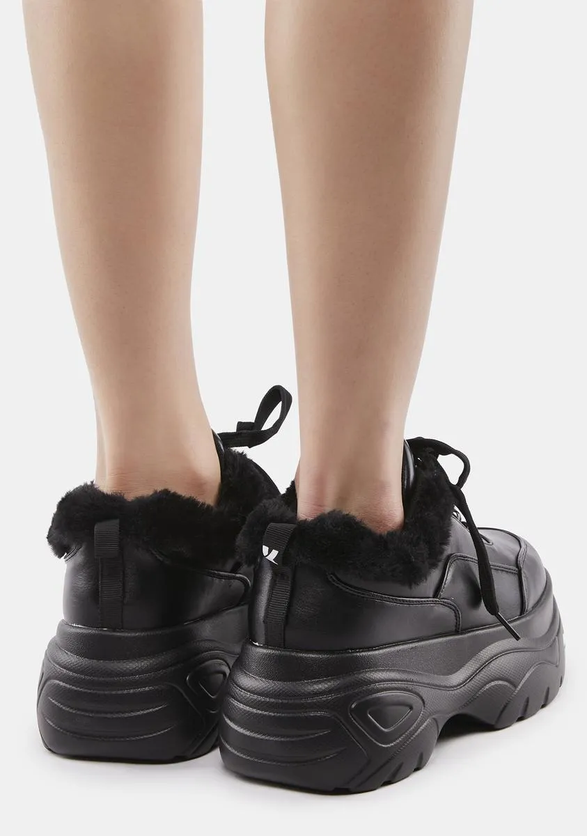 Fluffy Platform Sneakers