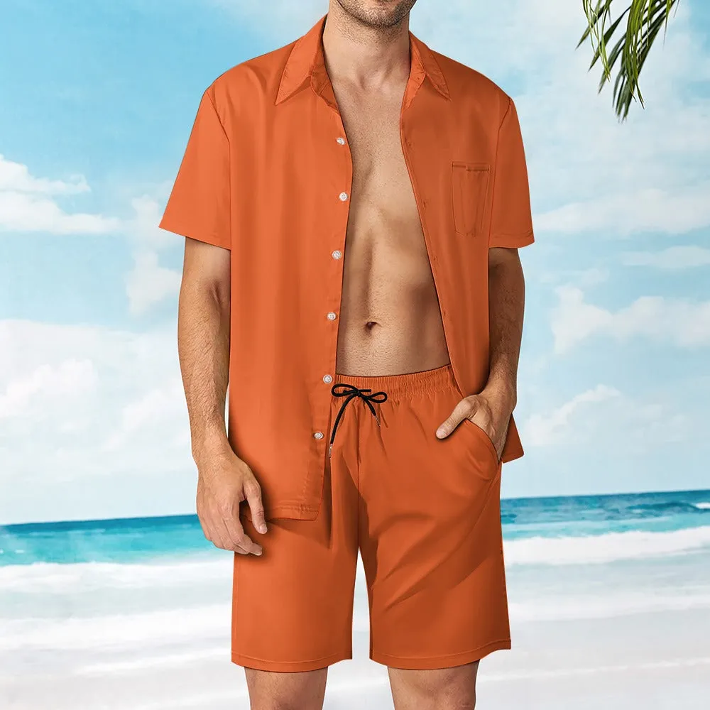 Leisure Multi Print and Solid 2pc Mens Short Set