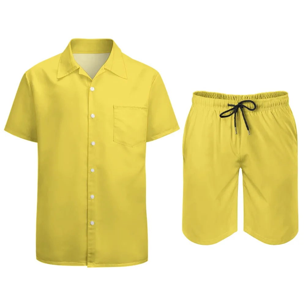 Leisure Multi Print and Solid 2pc Mens Short Set