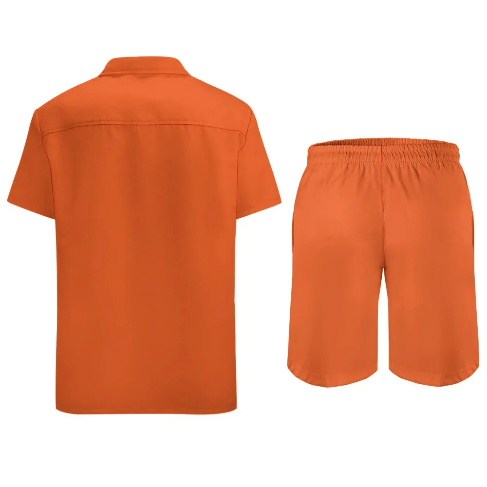 Leisure Multi Print and Solid 2pc Mens Short Set