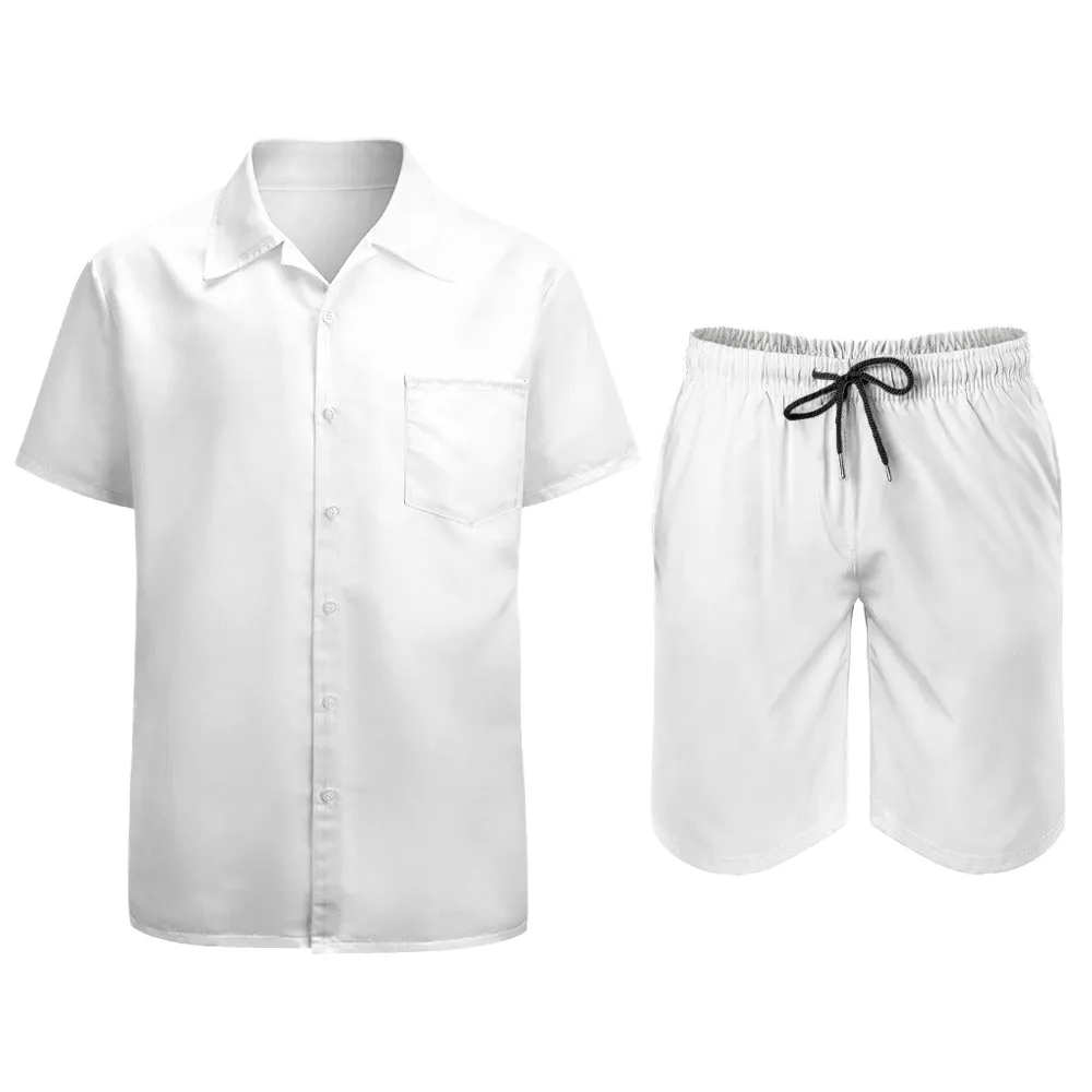 Leisure Multi Print and Solid 2pc Mens Short Set