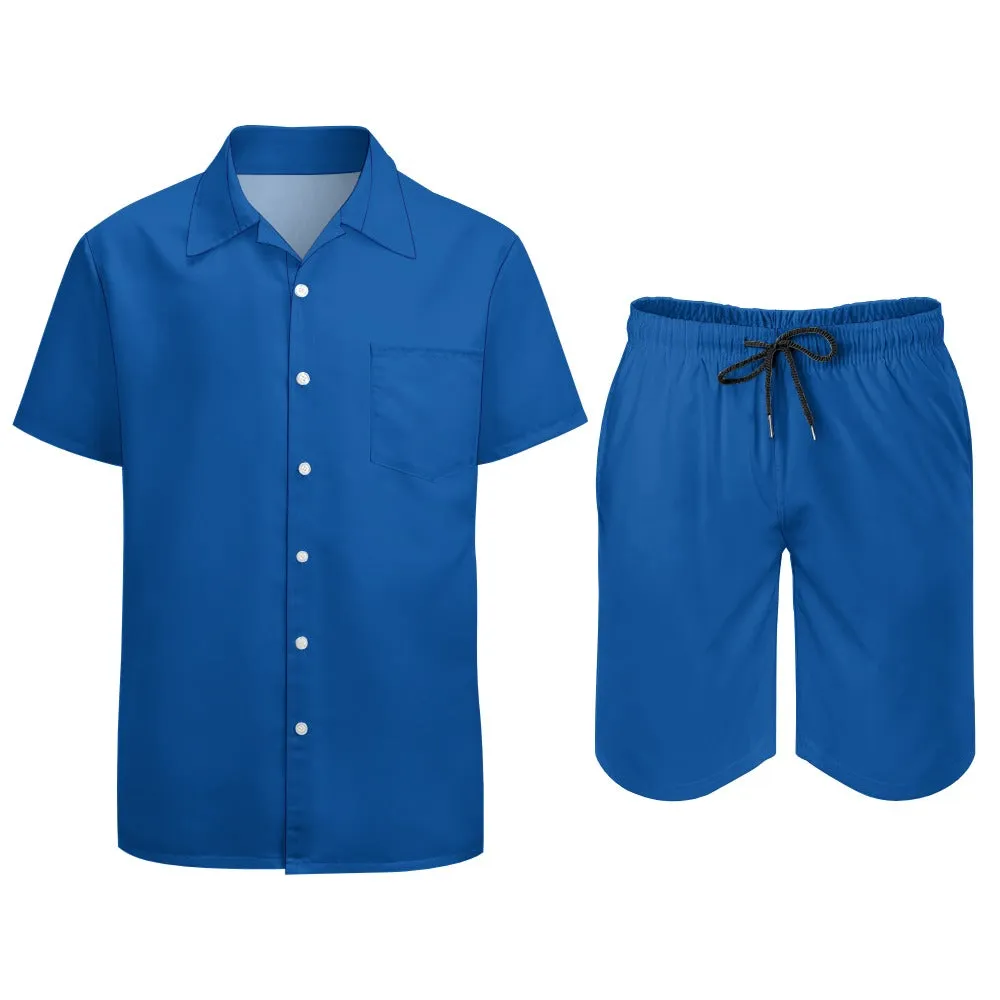 Leisure Multi Print and Solid 2pc Mens Short Set
