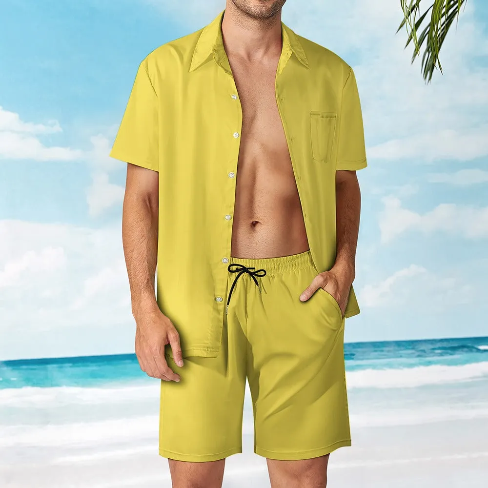 Leisure Multi Print and Solid 2pc Mens Short Set
