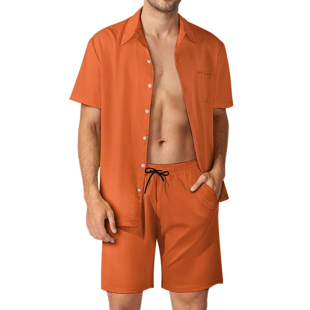 Leisure Multi Print and Solid 2pc Mens Short Set