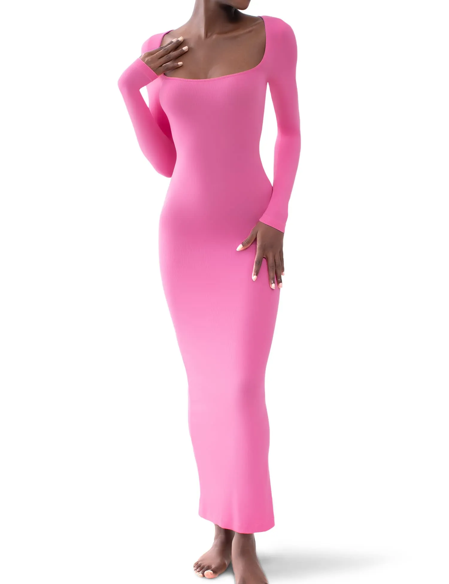 Long Sleeve Dressfor Women Maxi Dresses Dupes Bodycon Dresses for Women Jet Black Small