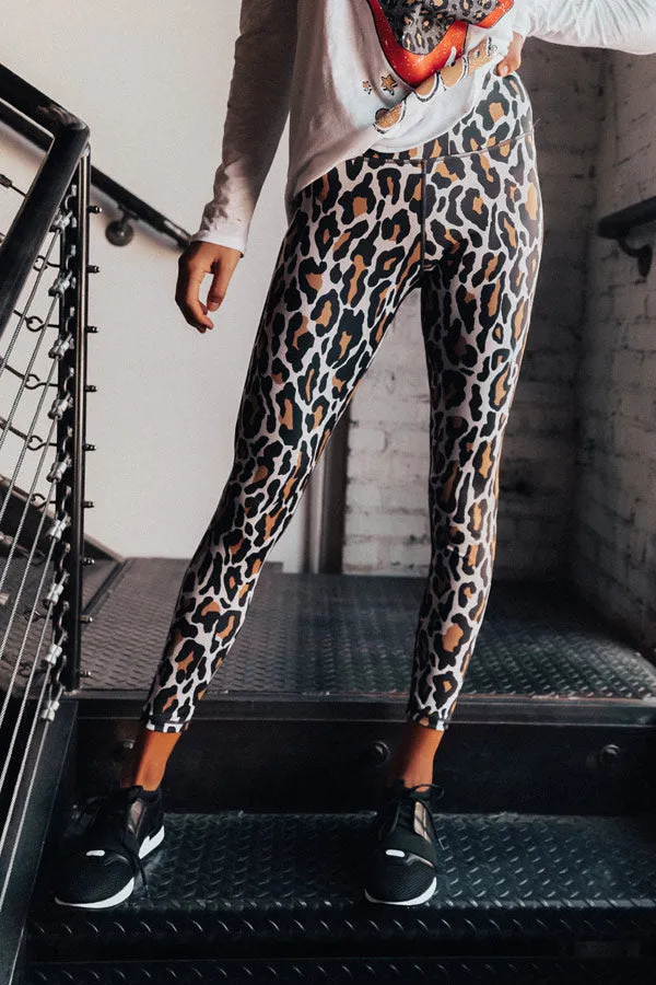 Love To Laugh Leopard High Waist Active Legging in Black