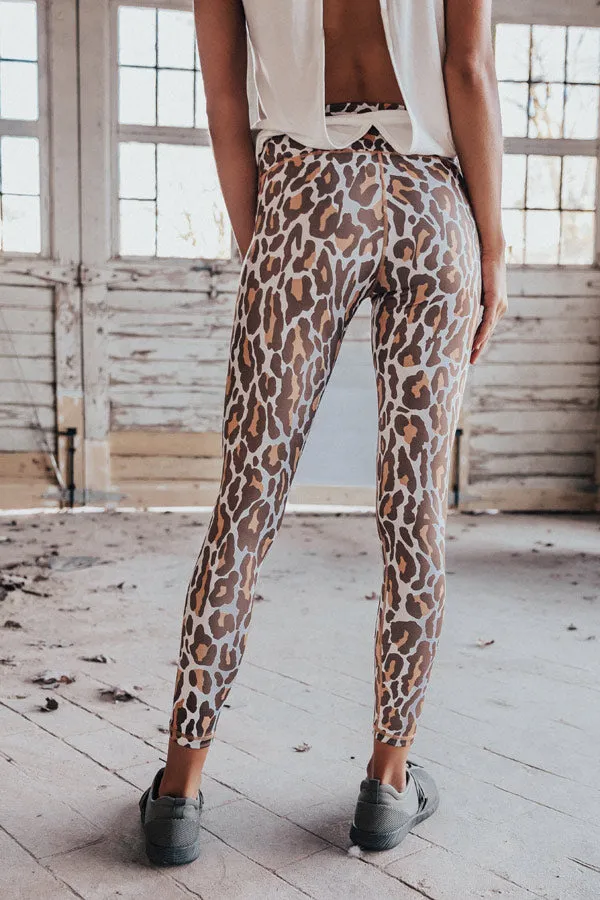 Love To Laugh Leopard High Waist Active Legging in Brown