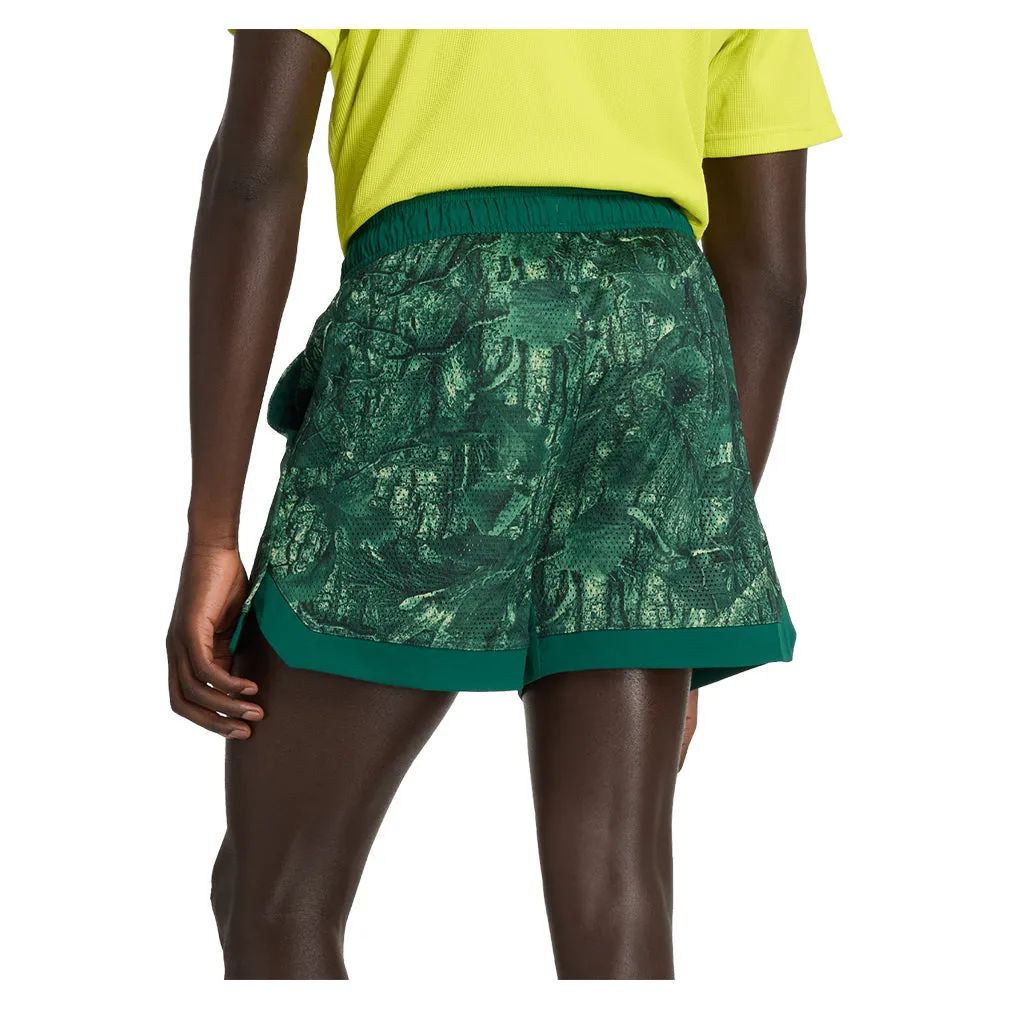 Men`s Printed Tournament Mesh Tennis Short Marsh Green