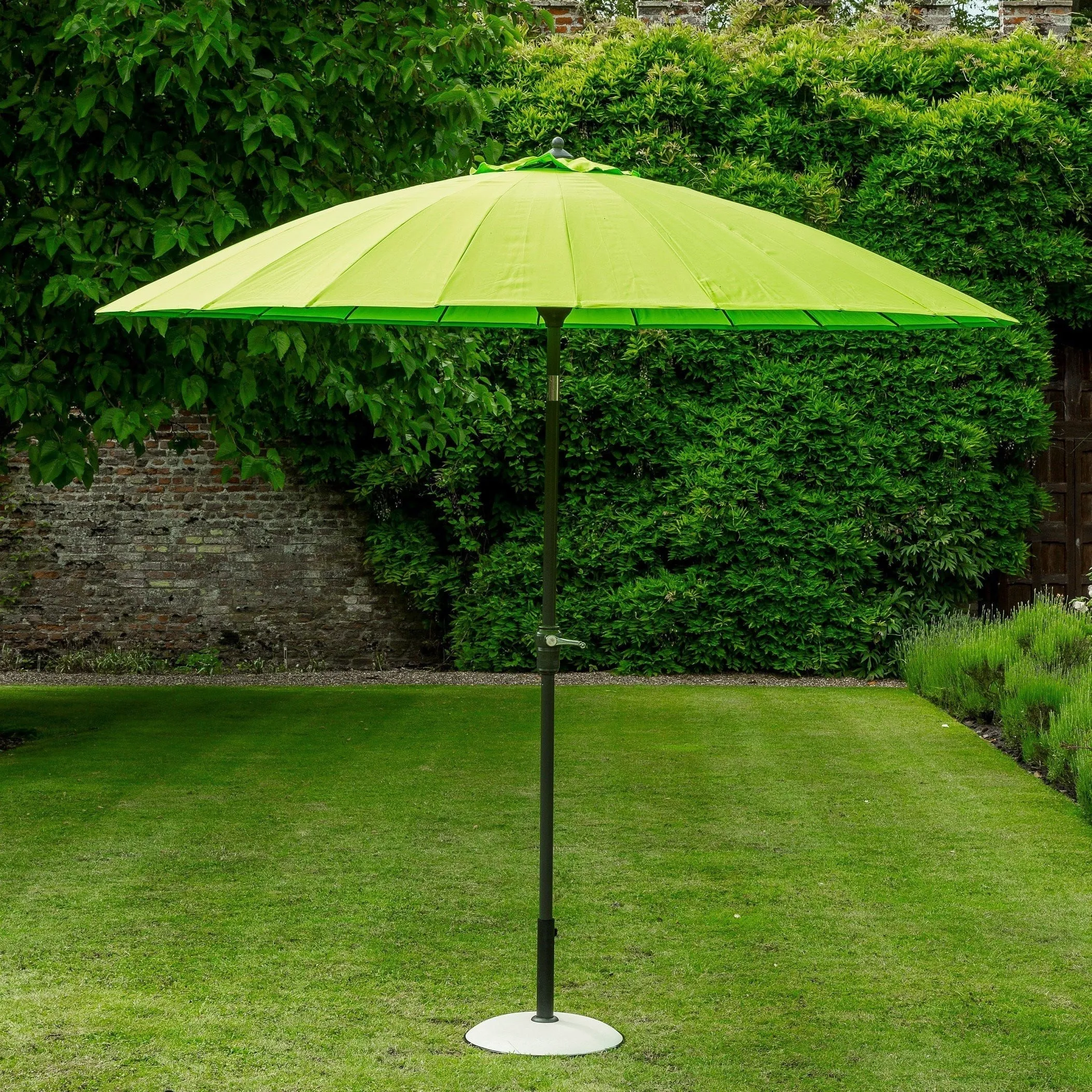 Norfolk Leisure Geisha Style Garden Parasol Umbrellas - 2.7m Crank Handle and Tilt - Taupe, Fuchsia, Lime, Purple, Aqua Outdoor Garden Patio