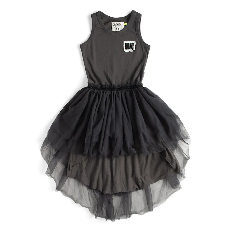 NUNUNU Tulle Tank Top Dress Graphite