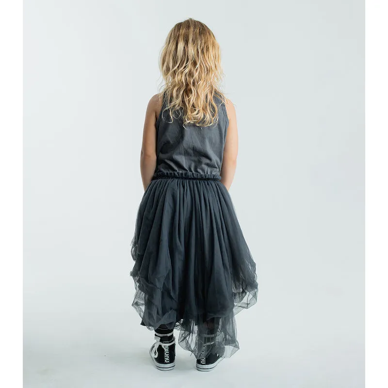 NUNUNU Tulle Tank Top Dress Graphite