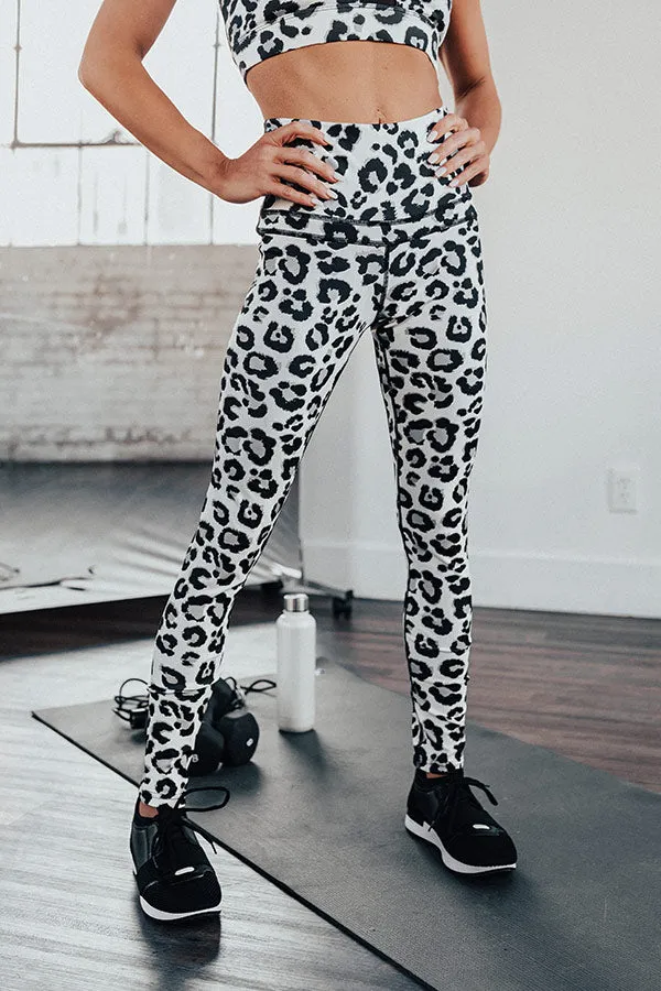 Passion For Fitness High Waist Leopard Print Active Legging In White