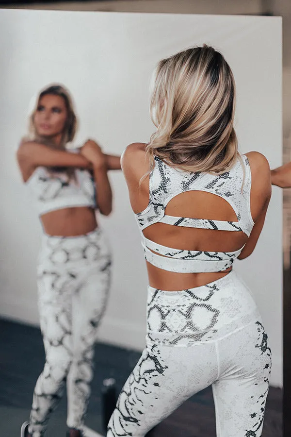 Passion For Fitness High Waist Snake Print Active Legging In Grey