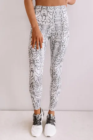 Passion For Fitness High Waist Snake Print Active Legging In Ivory
