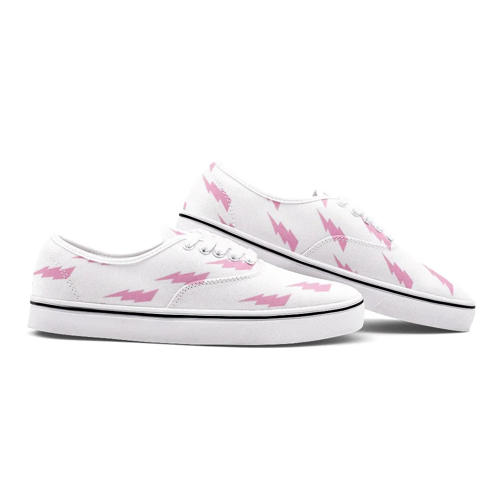 Pink Lightning Unisex Canvas Sneakers