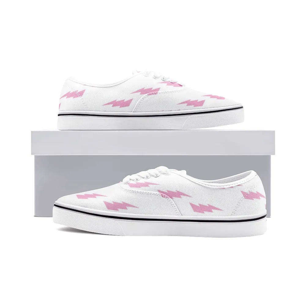 Pink Lightning Unisex Canvas Sneakers