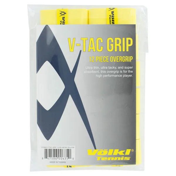 V Tac Tennis Overgrip 12 Pack Neon Yellow